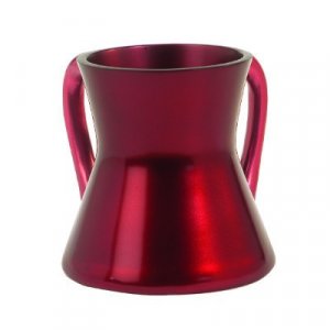 Gleaming Burgundy Aluminum Small Hourglass Wash Cup - Yair Emanuel