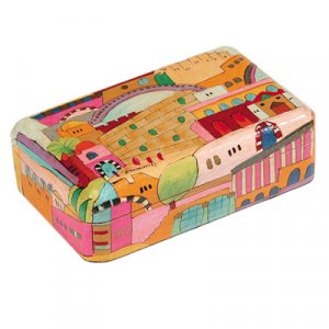 Hand Painted Wood Jewelry Box, Colorful Jerusalem - Yair Emanuel