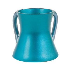 Gleaming Turquoise Aluminum Small Hourglass Wash Cup - Yair Emanuel