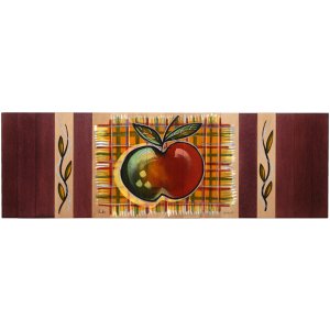 Hand Painted Wood Table Runner, Apple Design - Kakadu Art