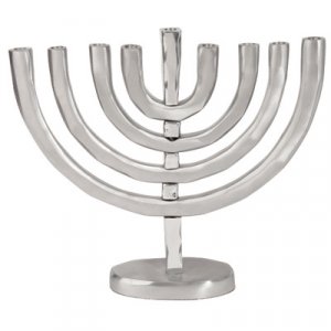 Anodized Aluminum Classic Arch Hanukkah Menorah, Silver - Yair Emanuel