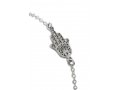 925 Sterling Silver Bracelet with Hamsa Hand Ornament - AJDesign