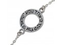 925 Sterling Silver Bracelet with Shema Yisrael in Open Circle Ornament - AJDesign