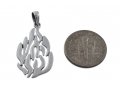 925 Sterling Silver Pendant - Breslev Flame Image, My Fire Ha'esh Sheli
