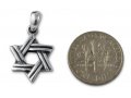 925 Sterling Silver Pendant Necklace, Star of David with Cut Line Design