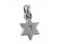 925 Sterling Silver Pendant Necklace, Star of David with Small Cultured Opal