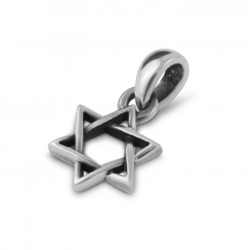 925 Sterling Silver Star of David Pendant Necklace - Small