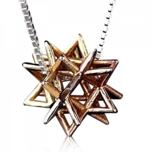 9k Gold Secret Of Merkabah Pendant - HaAri Kabbalah Jewelry