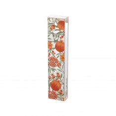 Acrylic Mezuzah Case, Orange Pomegranate Design - Dorit Judaica