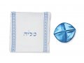 Acrylic Prayer Shawl Set, Powder Blue and Silver Stripes with Star of David Motif - Ateret