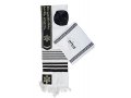 Acrylic Prayer Shawl Set with Black and Gold Stripes, Menorah and Star of David - Ateret