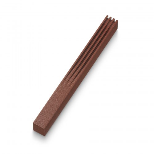 Adi Sidler Brushed Aluminum Mezuzah Case with Stylized Shin - Rust