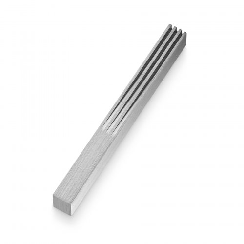 Adi Sidler Brushed Aluminum Mezuzah Case with Stylized Shin - Silver