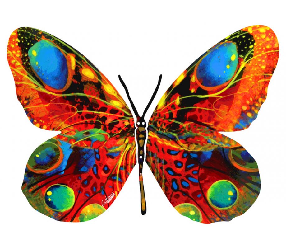 Alone Butterfly Double Sided Steel Wall Sculpture - David Gerstein