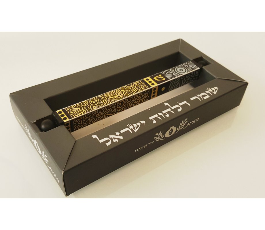 Aluminum Mezuzah Case Flowers Design - Dorit Judaica