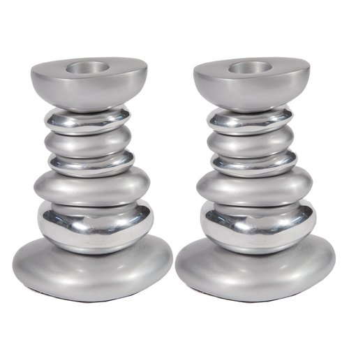 Aluminum Tower Candlestick - Stone Shapes by Yair Emanuel