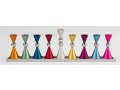 Anodized Aluminium Hourglass Hanukkah Menorah, Choice of Colors - Agayof