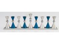 Anodized Aluminium Hourglass Hanukkah Menorah, Choice of Colors - Agayof