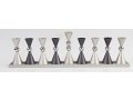 Anodized Aluminium Hourglass Hanukkah Menorah, Choice of Colors - Agayof