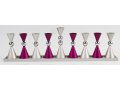 Anodized Aluminium Hourglass Hanukkah Menorah, Choice of Colors - Agayof