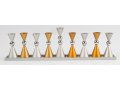 Anodized Aluminium Hourglass Hanukkah Menorah, Choice of Colors - Agayof