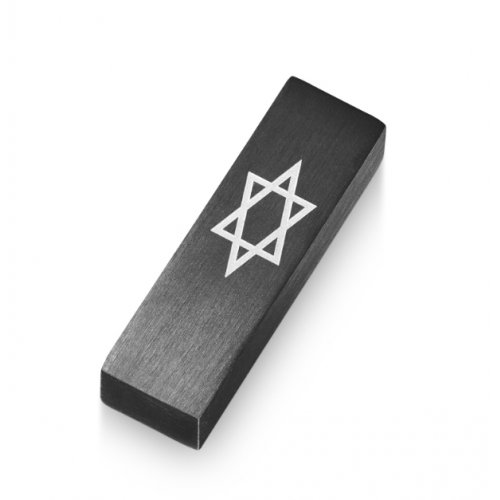 Anodized Aluminum Car Mezuzah Star of David, Black - Adi Sidler