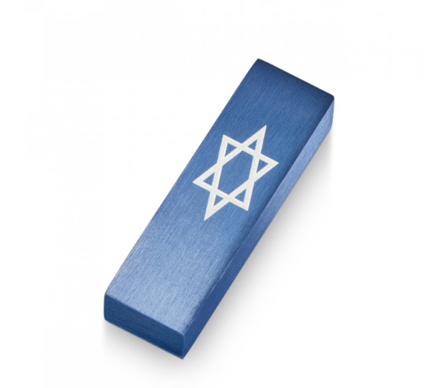 Anodized Aluminum Car Mezuzah Star of David, Blue - Adi Sidler