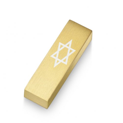 Anodized Aluminum Car Mezuzah Star of David, Gold - Adi Sidler