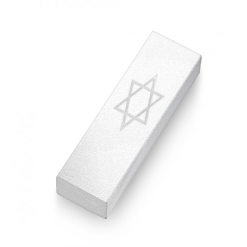 Anodized Aluminum Car Mezuzah with Star of David, White - Adi Sidler