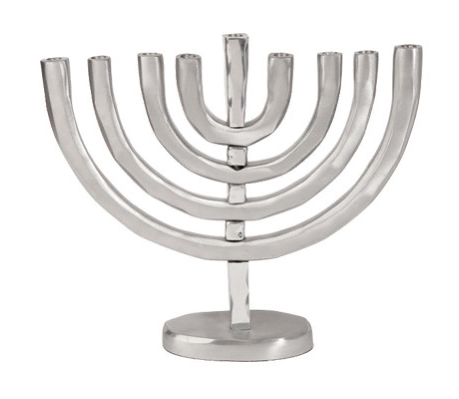 Anodized Aluminum Classic Arch Hanukkah Menorah, Silver - Yair Emanuel