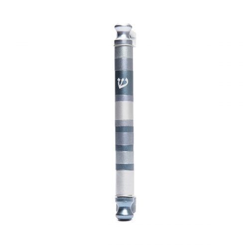 Anodized Aluminum Cylinder Mezuzah Case, Stripes in Gray - Yair Emanuel