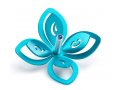 Anodized Aluminum Hanukkah Dreidel Flower Design, Turquoise - Adi Sidler