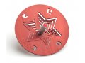 Anodized Aluminum Hanukkah Dreidel with Stand, Star of David, Red - Adi Sidler