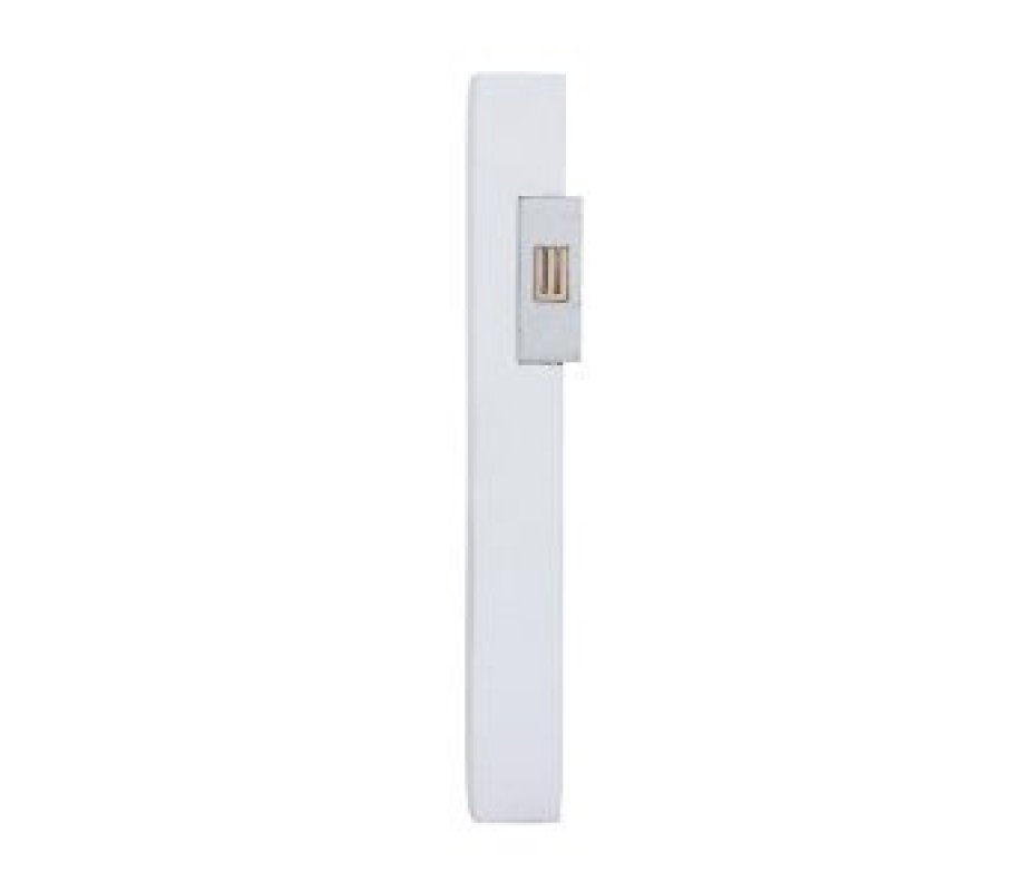 Anodized Aluminum Mezuzah Case With Rectangle Pop-Out, White - Yair Emanuel