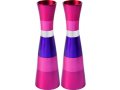 Anodized Aluminum Slender Shabbat Candlesticks - Colored Bands by Yair Emanuel