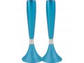 Anodized Aluminum Slender Shabbat Candlesticks by Yair Emanuel