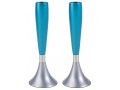 Anodized Aluminum Slender Shabbat Candlesticks by Yair Emanuel