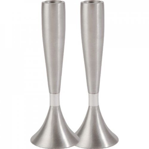 Anodized Aluminum Slender Shabbat Candlesticks by Yair Emanuel