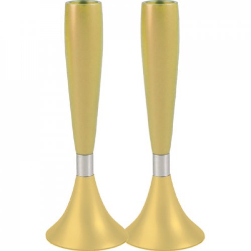 Anodized Aluminum Slender Shabbat Candlesticks by Yair Emanuel