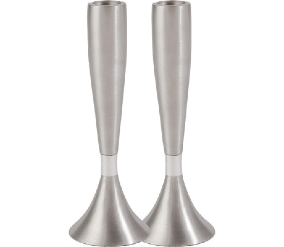 Anodized Aluminum Slender Shabbat Candlesticks by Yair Emanuel
