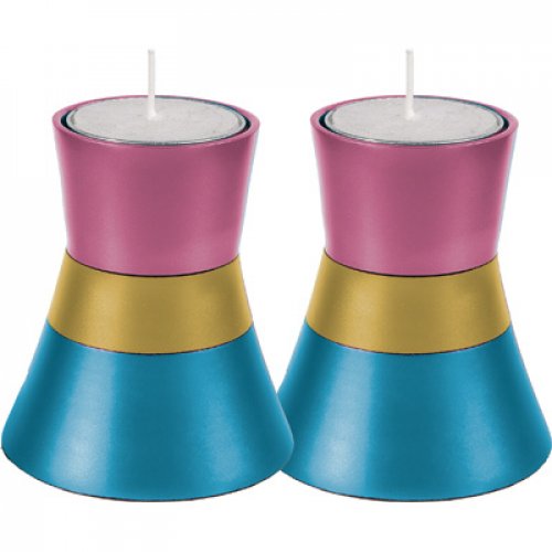 Anodized Aluminum Small Tea Light Candlesticks by Yair Emanuel