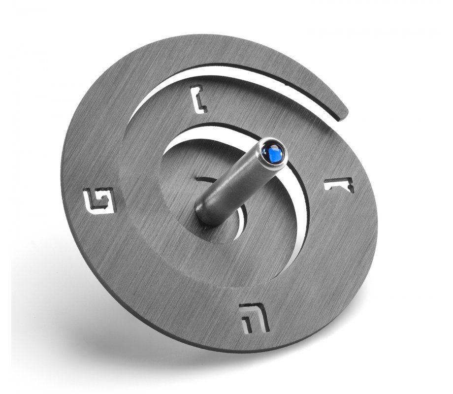 Anodized Aluminum Spiral Dreidel, Gray - Adi Sidler