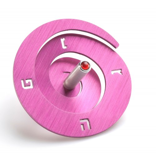 Anodized Aluminum Spiral Dreidel, Pink - Adi Sidler
