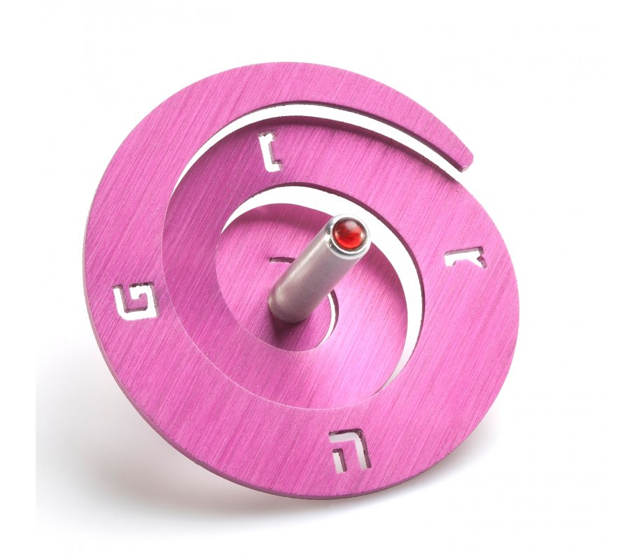 Anodized Aluminum Spiral Dreidel, Pink - Adi Sidler