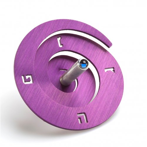Anodized Aluminum Spiral Dreidel, Purple - Adi Sidler