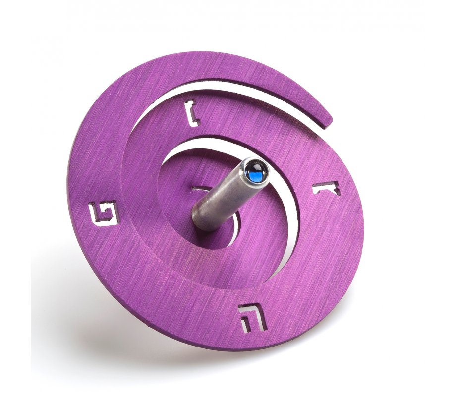 Anodized Aluminum Spiral Dreidel, Purple - Adi Sidler