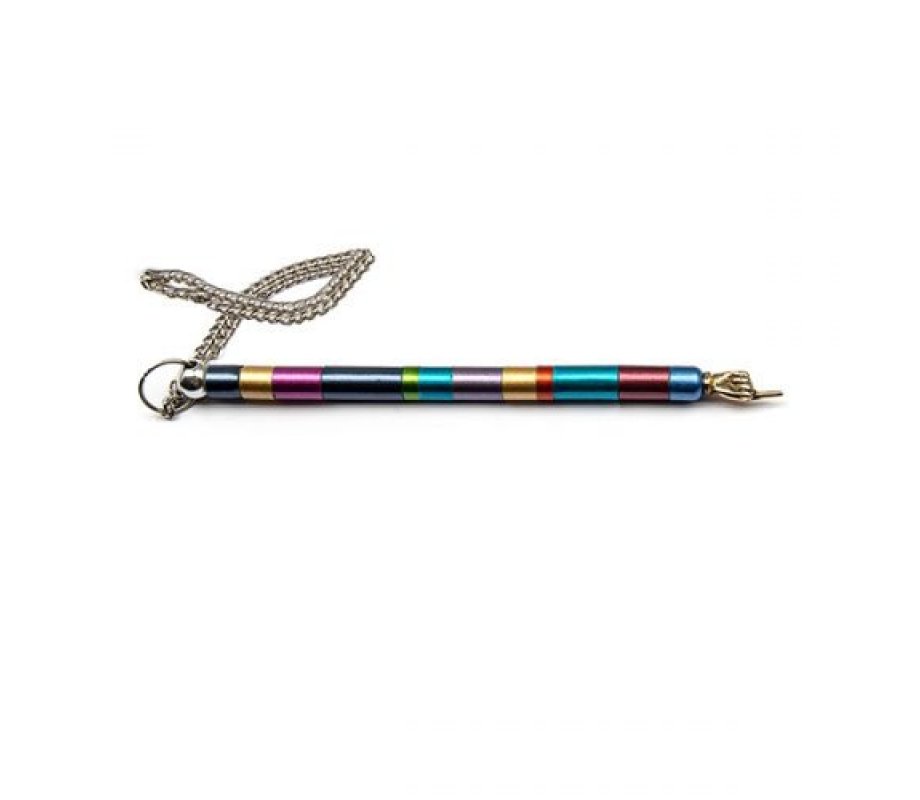 Anodized Aluminum Torah Pointer with Multiple Rings, Colorful - Yair Emanuel