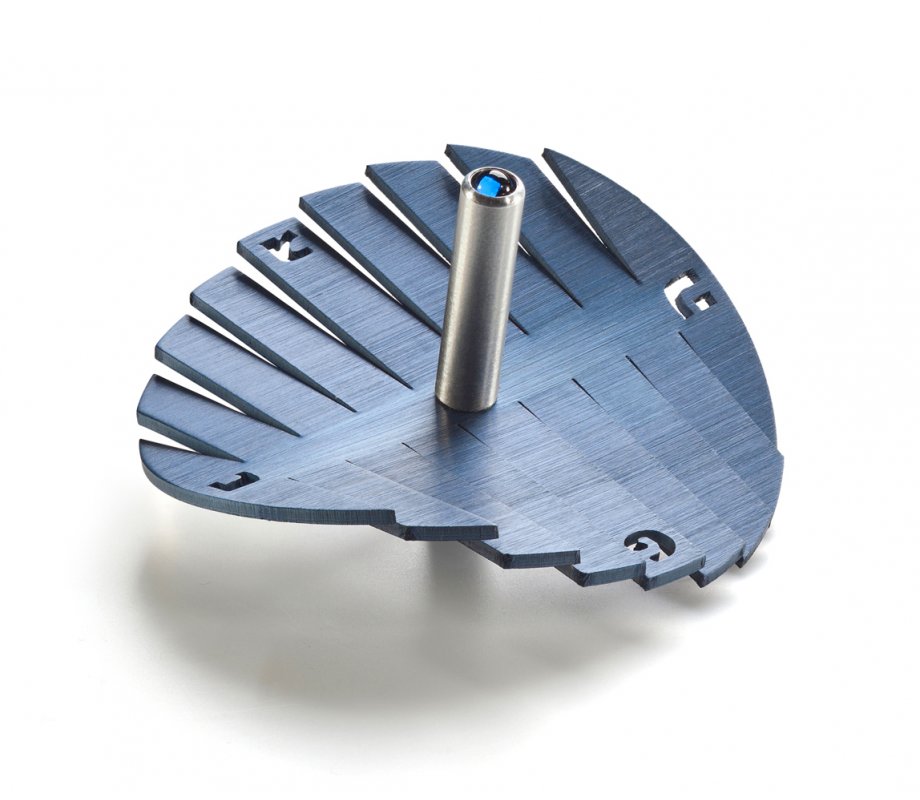 Anodized Aluminum Waves Hanukkah Dreidel, Blue - Adi Sidler
