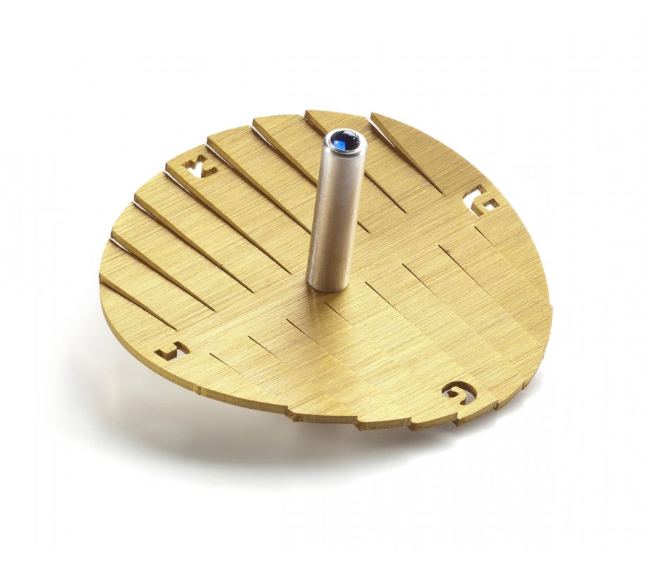 Anodized Aluminum Waves Hanukkah Dreidel, Gold - Adi Sidler