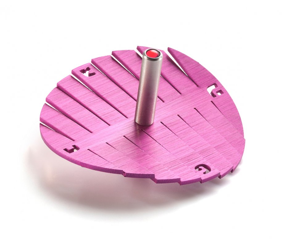 Anodized Aluminum Waves Hanukkah Dreidel, Pink - Adi Sidler